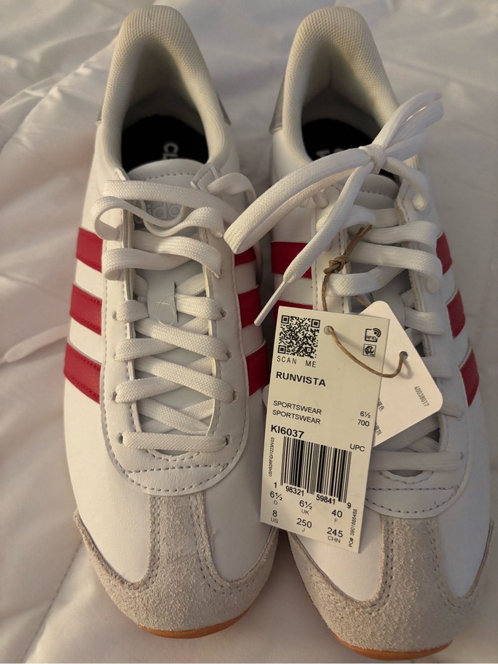 Adidas Runvista Women’s White and Red Retro Sneakers